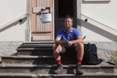 Voor Nietzschehaus in Sils-Maria